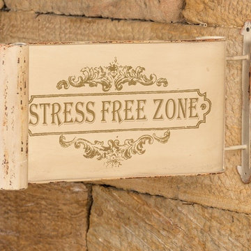Metal "Stress Free Zone" Sign