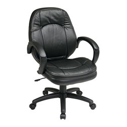 Deluxe Black Leather Managers Office Chair - Office Chairs