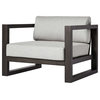 Parson Lounge Chair, Dark Eucalyptus and Feather Gray Fabric