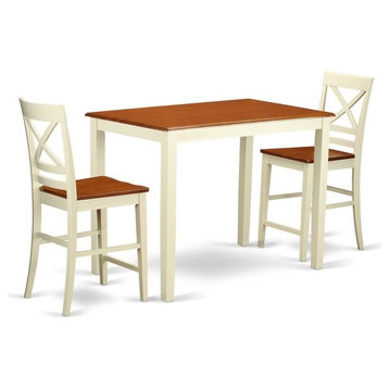 3-Piece Counter Height Pub Set, Pub Table And 2 Counter Height Chairs