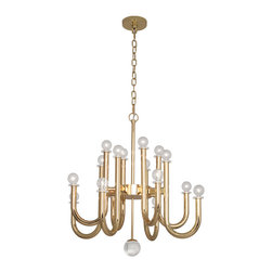 Jonathan Adler Milano 755 Polished Brass Chandelier - Chandeliers