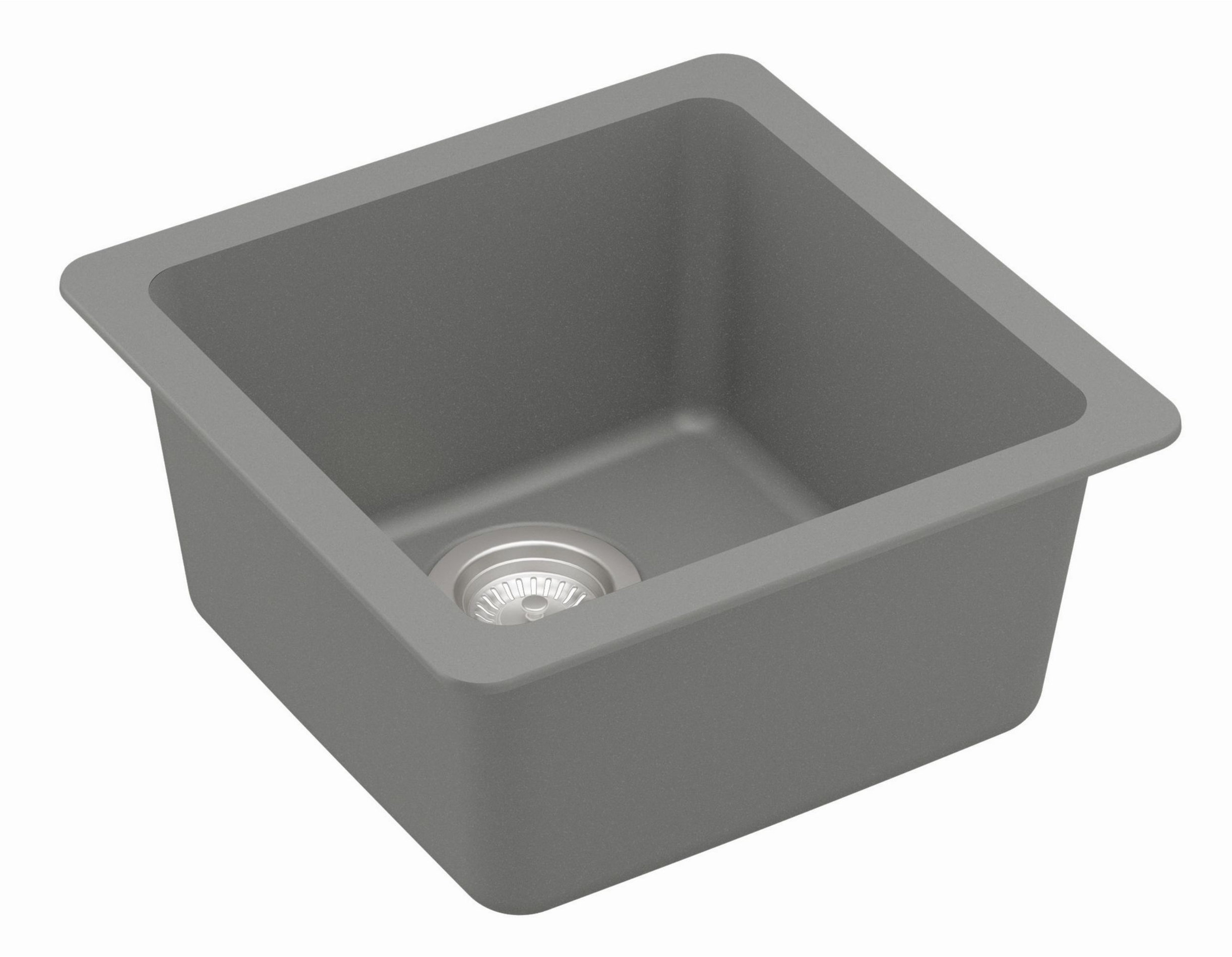 Karran Undermount Quartz Composite 17" Bar Single Bowl Sink, Grey