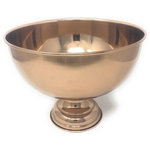 Serene Spaces Living - Serene Spaces Living Copper Finish Pedestal Bowl, Flower Compote - A flower compote that will truly make a statement! Its elegant design includes a simple bowl with a rolled edge that sits on a pedestal with soft ripples. This compote is crafted of iron and has a shiny copper finish. Add a dome of roses or a floral arrangement with a mix of flowers for a grand centerpiece on a round table. Place a loose arrangement of faux greenery and you have a unique accent ready for a wedding or event tablescape! Sold individually, each bowl measures 7.5' Tall and 10' Diameter. You can count on this product to be made with love from Serene Spaces Living.