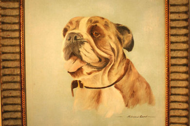 Oil Painting of Bull Dog on Canvas