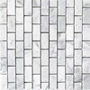Carrara Marble 1x2 Subway Brick Mosaic Tile Polished Venato Carrera, 1 sheet