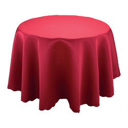 Xia Home Fashions - Samantha Collection, Red, 90" Round - Tablecloths