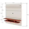 Tribeca 63 Floating Entertainment Center, Off White and Terra Orange Pink