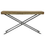 Matthew Izzo Home - Matthew Izzo Pop Up Console Table - These are not your average folding tables. Stylish and functional, the Pop Up Table collection is topped with reclaimed wood and folding brushed-metal stand that make for easy storage and transport. Use daily or bring out for special occasions when more serving space is needed, the Pop Up Console Table will quickly become a favorite.