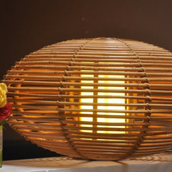 Oval Rattan Table Lamp - Table Lamps