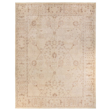 Eclectic, One-of-a-Kind Hand-Knotted Area Rug Ivory, 9' 2 x 12' 2