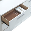 Contemporary Dresser, 6 Drawers With Elegant Chrome Finished Pull Handles, White