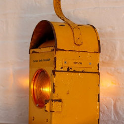Kenyon Yellow Vintage Urban Reclaimed Road Workers / Railway Candle Holder - Novelty Lights