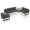 Avion 3 Piece Sofa Loveseat Set, Canvas Charcoal