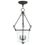Livex Lighting - Livex Lighting 50404-07 Buchanan - Three Light Pendant - Canopy Included: TRUE  Shade InBuchanan Three Light Bronze Seeded Glass *UL Approved: YES Energy Star Qualified: n/a ADA Certified: n/a  *Number of Lights: Lamp: 3-*Wattage:60w Candelabra Base bulb(s) *Bulb Included:No *Bulb Type:Candelabra Base *Finish Type:Bronze