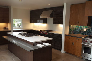 Example of a minimalist kitchen design in Phoenix with stainless steel appliances