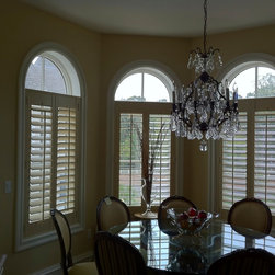 Plantation Shutters Under Arches In Kitchen - Interior Shutters