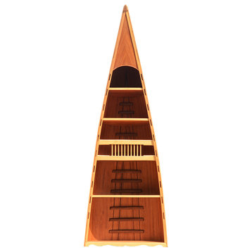 Wooden Canoe Book Shelf (Western Red Cedar  wood) handmade wooden boat