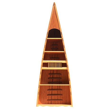 Wooden Canoe Book Shelf (Western Red Cedar  wood) handmade wooden boat