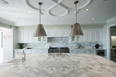 Example of a transitional kitchen design in New York