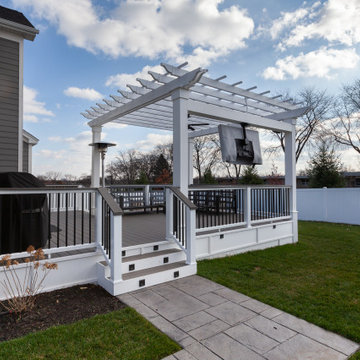 Pergola and Stamped Concrete Patio in Glen Ellyn, Illinois