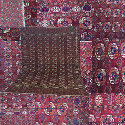 RARE ANTIQUE TEKKE TURKMEN ROOM SIZE RUG, 315CMX220CM - Floor Rugs