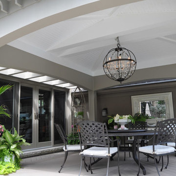 Mississauga Rd Covered Porch with PVC Tongue & Groove Cathedral Ceiling