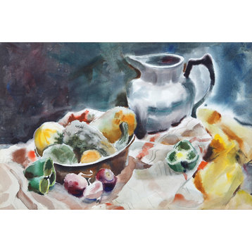 Eve Nethercott "Pitcher With Vegetables, P2.43" Watercolor Painting