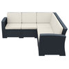 Siesta Monaco Resin Patio Sectional 5 piece with Natural Cushion ISP834-DG