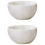 Serene Spaces Living - Set of 2 White Natural Marble Bowl, 1.5" and 3" - We love the many looks of natural marble. The natural white marble material makes it the perfect bowl for a variety of uses. Some events call for decor that sets an earthy, tranquil presence. Use this small white marble bowl for your centerpiece to strike a calm tone. This bowl has a rich and classy look, and works for various purposes. Anything that you place in it will stand out. We can imagine using it as a small dish to hold sachets of salt/ sugar etc, as a small decorative bowl for keys or jewelry, as a pillar candle holder, to hold succulents, stones etc. When you use it with tea lights, you'll enjoy the warm glow it emits. Place the bowl on a stand to cast light around the space or to incorporate more height into your arrangement. This bowl is sold as a set of 2 and measures 1.5" Tall and 3" Diameter. Please note, because this is genuine marble, colors and patterns will vary from bowl to bowl. You can count on the marble bowls and all products from Serene Spaces Living to be made with love.