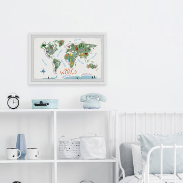 "Map of the World" Framed Painting Print