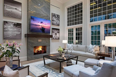 Inspiration for a transitional living room remodel in Miami