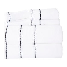 Lavish Home Quick Dry 100% Cotton Zero Twist 6 Piece Towel Set, White