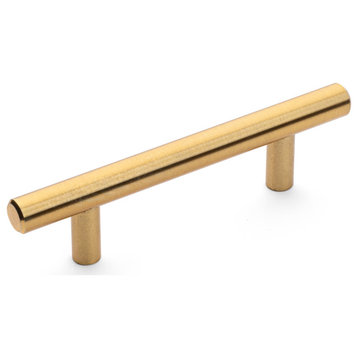 Brushed Brass Euro Style 3" (76mm) Cabinet Bar Pull
