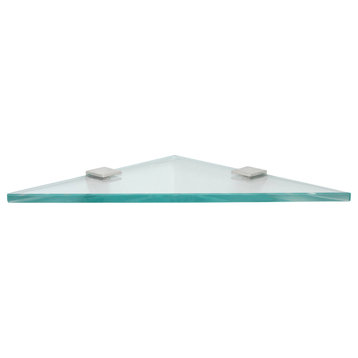 6" Triangle Glass Shelf with (2) Square Clamps