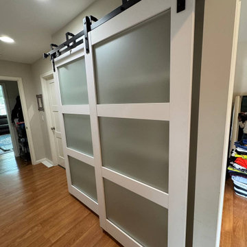 Modern Barn Bypass Doors Installation – Lucia 2552 Contemporary Closet Design, C