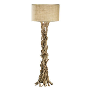 Modern Home Nautical Driftwood Floor Lamp - Natural Materials - Handcrafted Des