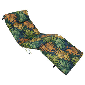 72"X24" Patterned Polyester Outdoor Chaise Lounge Cushion, Laperta Monsoon