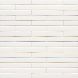 6th Avenue Mosiac 1" x6" in White Gloss - Tile