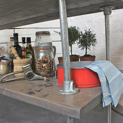 Deanna Reclaimed Grey Washed Scaffolding Board Kitchen Island - Kitchen Islands & Kitchen Trolleys