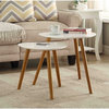 Convenience Concepts Oslo Nesting End Tables in White and Natural Wood Finish