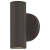 LED Cylinder Outdoor Wall Light Up / Down Bronze 2700K