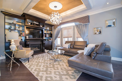 Family room - large contemporary family room idea in Toronto
