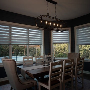 Motorized Dual Banded Shades in Rustic Modern Estate — Full Home Installation