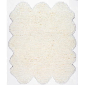 Hand-Tufted Sexto Pelt Shag Area Rug, Natural, 4'9"x6', Natural, 4'9"x6'
