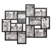 Lavish Home 12-Opening 4 in. x 6 in. Black Picture Frame Collage