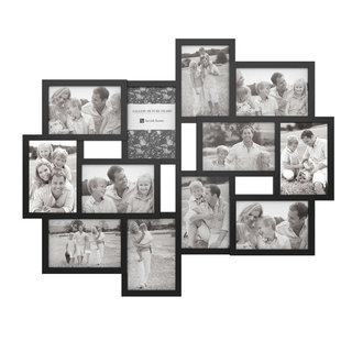 Lavish Home 12-Opening 4 in. x 6 in. Black Picture Frame Collage