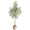 35" Frosted Pine Artificial Christmas Tree, Decorative Planter