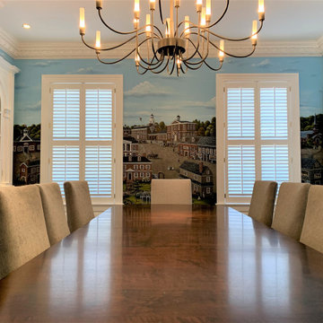 Independence Hall Mural, hand-painted in a Dining Room by Mural Art LLC