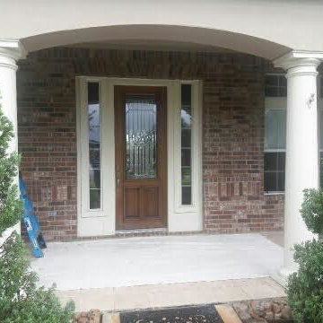 Wood Doors with Decorative Glass