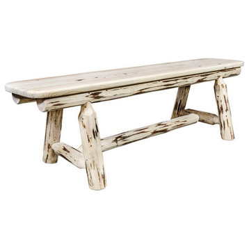 Montana Woodworks 5ft Hand-Crafted Wood Plank Style Bench in Natural